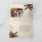 ヴィンテージのホリーベリー ベージュの写真 クリスマス折り紙 シーズンカード (内部)