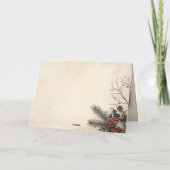 ヴィンテージのホリーベリー ベージュの写真 クリスマス 折りたたみ式 (裏面)