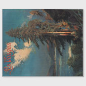 ヴィンテージのボウジェ山の森林フランス旅行 ラッピングペーパー (フラット)