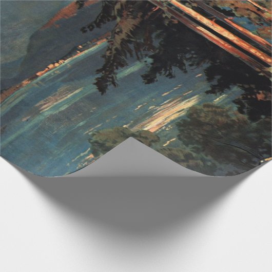 ヴィンテージのボウジェ山の森林フランス旅行 ラッピングペーパー (角)