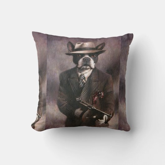 ヴィンテージのボストンテリアのギャングの投球のクッション クッション (正面)