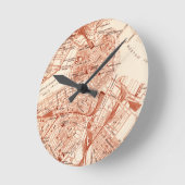 ヴィンテージのボストン地図 ラウンド壁時計 (傾斜)