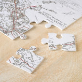 ヴィンテージのボストン運輸ラインMap (1914年) ジグソーパズル (側面)