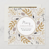 ヴィンテージのボタニカルフレームメリークリスマスフォトカード シーズンカード (正面/裏面)