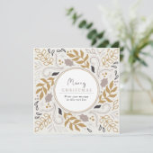 ヴィンテージのボタニカルフレームメリークリスマスフォトカード シーズンカード (スタンド正面)