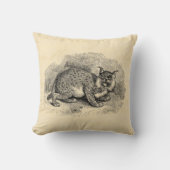 ヴィンテージのボブキャットの19世紀のボブ猫のオオヤマネコのイラストレーション クッション (正面)