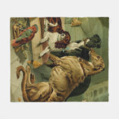 ヴィンテージのボルゾイの絵画のフリースの投球 フリースブランケット (正面(横))
