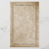 ヴィンテージのボーダータン 便箋 (正面)