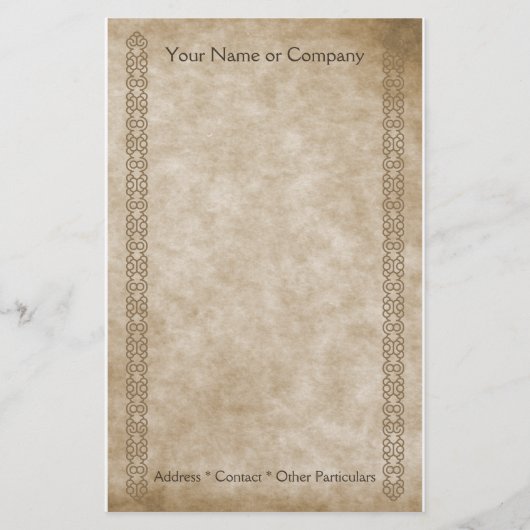 ヴィンテージのボーダータン 便箋 (正面)