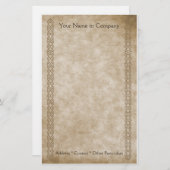 ヴィンテージのボーダータン 便箋 (正面/裏面)