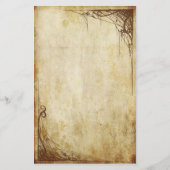 ヴィンテージのボーダー-くもの巣 便箋 (正面)