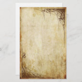 ヴィンテージのボーダー-くもの巣 便箋 (正面/裏面)