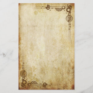 ヴィンテージのボーダー-レトロ 便箋