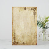 ヴィンテージのボーダー-レトロ 便箋 (スタンド正面)