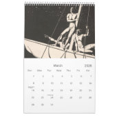 ヴィンテージのボートおよび水生生命 カレンダー (3月 2026)