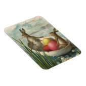 ヴィンテージのボートのバンニー、愛するイースターの挨拶 マグネット (右側)