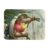 ヴィンテージのボートのバンニー、愛するイースターの挨拶 マグネット (横)