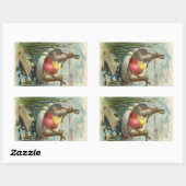 ヴィンテージのボートのバンニー、愛するイースターの挨拶 長方形シール (シート)