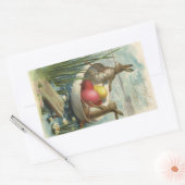 ヴィンテージのボートのバンニー、愛するイースターの挨拶 長方形シール (封筒)