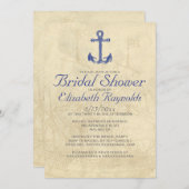 ヴィンテージのボートのブライダルシャワー招待状 招待状 (正面/裏面)