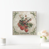 ヴィンテージのボ素朴トラゴ スクエア壁時計 (ホーム)