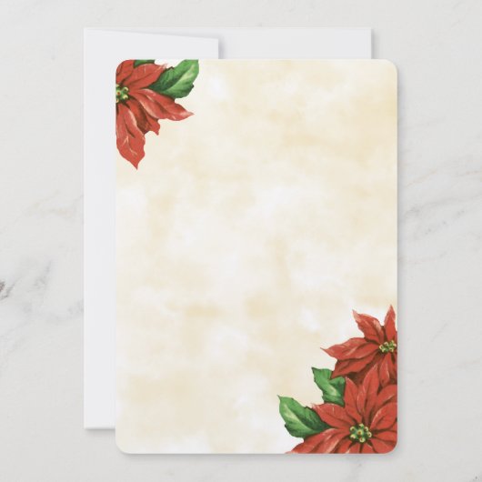 ヴィンテージのポインセチアのその他の情報カード 招待状 (裏面)