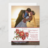 ヴィンテージのポインセチアの写真の休日カード シーズンカード (正面/裏面)