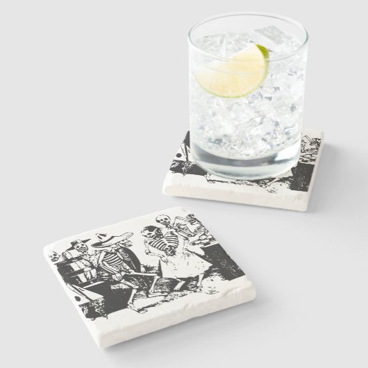 ヴィンテージのポザーダのメキシコ骨組ダンス ストーンコースター (横)