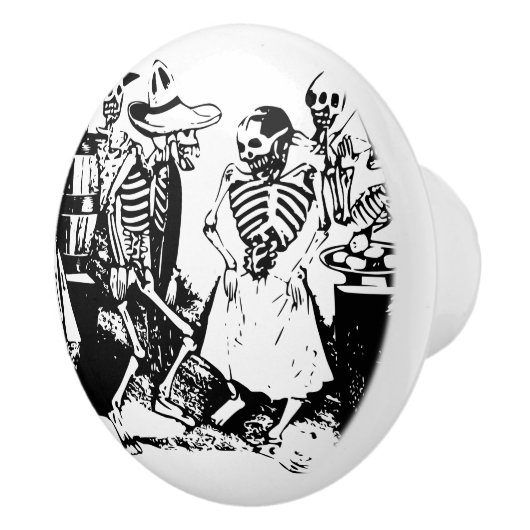 ヴィンテージのポザーダのメキシコ骨組ダンス セラミックノブ (右)