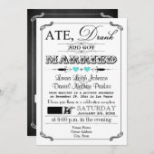 ヴィンテージのポスターおよび黒板の結婚式招待状3 招待状 (正面/裏面)