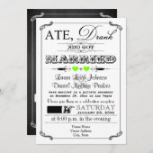 ヴィンテージのポスターおよび黒板の結婚式招待状7 招待状 (正面/裏面)