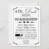 ヴィンテージのポスターおよび黒板の結婚式招待状9 招待状 (正面)