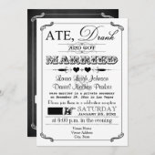 ヴィンテージのポスターおよび黒板の結婚式招待状9 招待状 (正面/裏面)