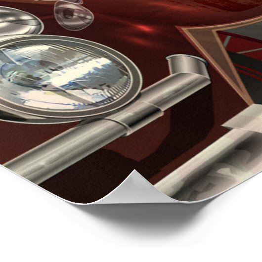 ヴィンテージのポスターのロンドンは新聞の背景を破った。 ポスター (角)