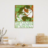 ヴィンテージのポスタープリント:ハートがトランプ ポスター (キッチン)