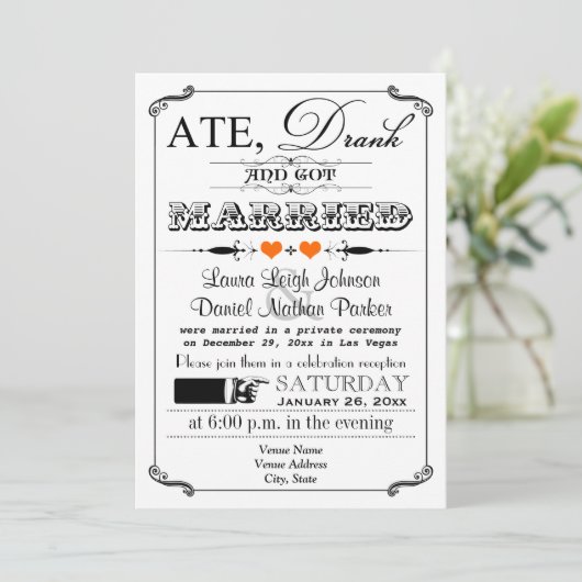 ヴィンテージのポスター及び黒板の結婚式招待状10 招待状 (スタンド正面)