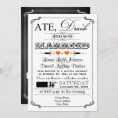 ヴィンテージのポスター及び黒板の結婚式招待状10 招待状 (正面/裏面)