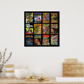 ヴィンテージのポスター漫画ブックカバーのコラージュ ポスター (キッチン)