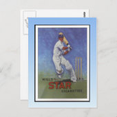 ヴィンテージのポスター、ウィルズ・スター・タバコ、クリケット ポストカード (正面/裏面)