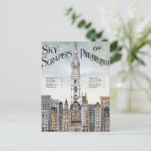 ヴィンテージのポスター – フィラデルフィアの空のスクレーパー ポストカード (スタンド正面)