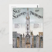 ヴィンテージのポスター – フィラデルフィアの空のスクレーパー ポストカード (正面/裏面)