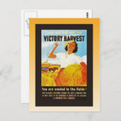 ヴィンテージのポスター、第二次世界大戦、ビクトリー・ハーベスト ポストカード (正面/裏面)