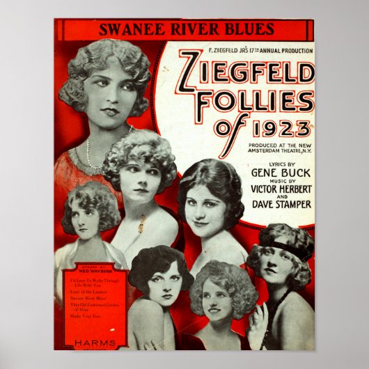 ヴィンテージのポスター： 1923年のZiegfeld Follies ポスター (正面)