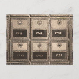 ヴィンテージのポストオフィスボックスと鍵ロック ポストカード
