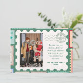 ヴィンテージのポストカード/スタンプをテーマにした写真のホリデーカード シーズンカード (スタンド正面)