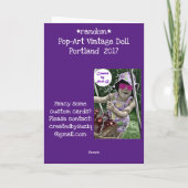 ヴィンテージのポップ・アートの人形カード カード (裏面)