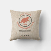 ヴィンテージのポテト袋(赤いくまのブランド) クッション (裏面)