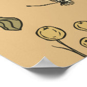 ヴィンテージのポピーとデイジーの花のシームレスなガーデンパット ポスター (角)