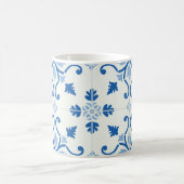 ヴィンテージのポルトガル人のAzulejoのタイルパターン コーヒーマグカップ (中央)