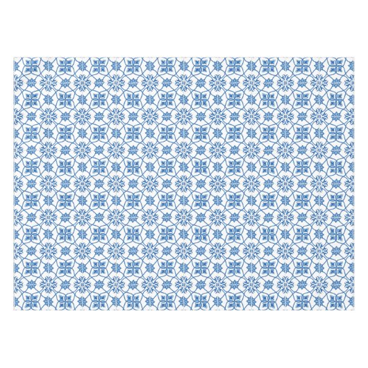 ヴィンテージのポルトガル人のAzulejoのタイルパターン テーブルクロス (正面(横))